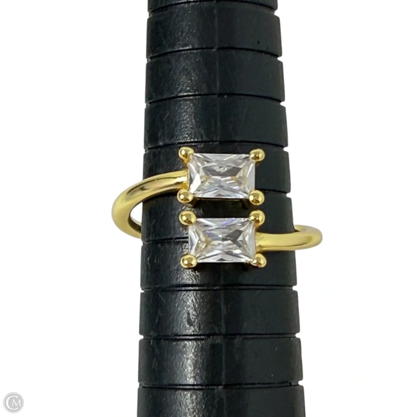 Adjustable Gold Over Sterling Silver & CZ Toi et Moi Ring