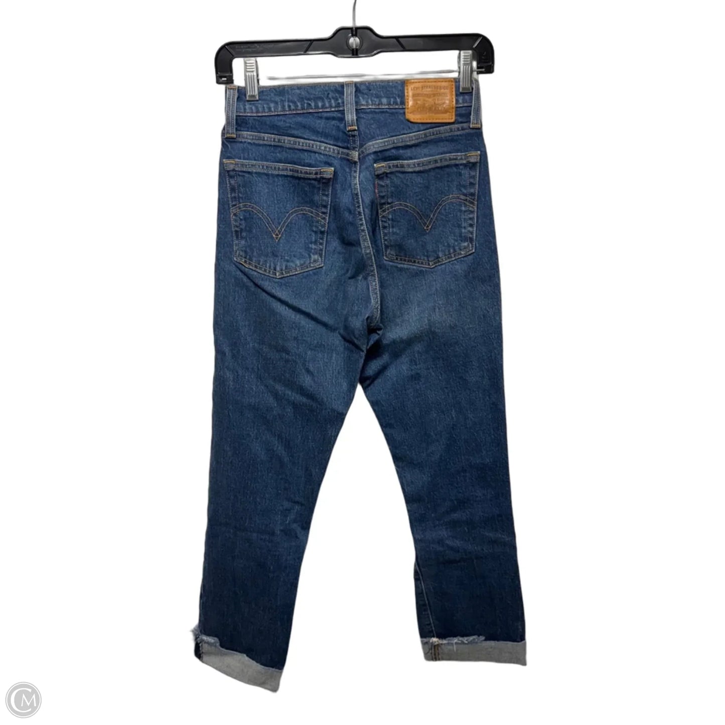 Wedgie Straight Jeans By Levis In Blue Denim, Size: 0/25