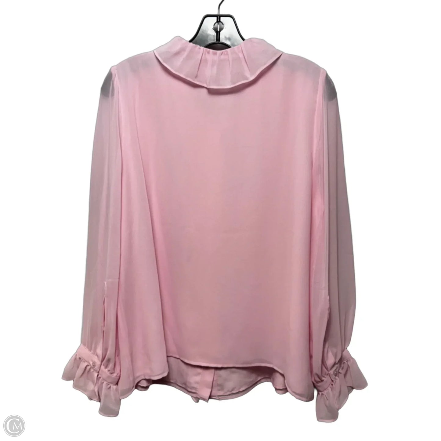 Ruffle Blouse Long Sleeve By Talbots In Pink, Size: L