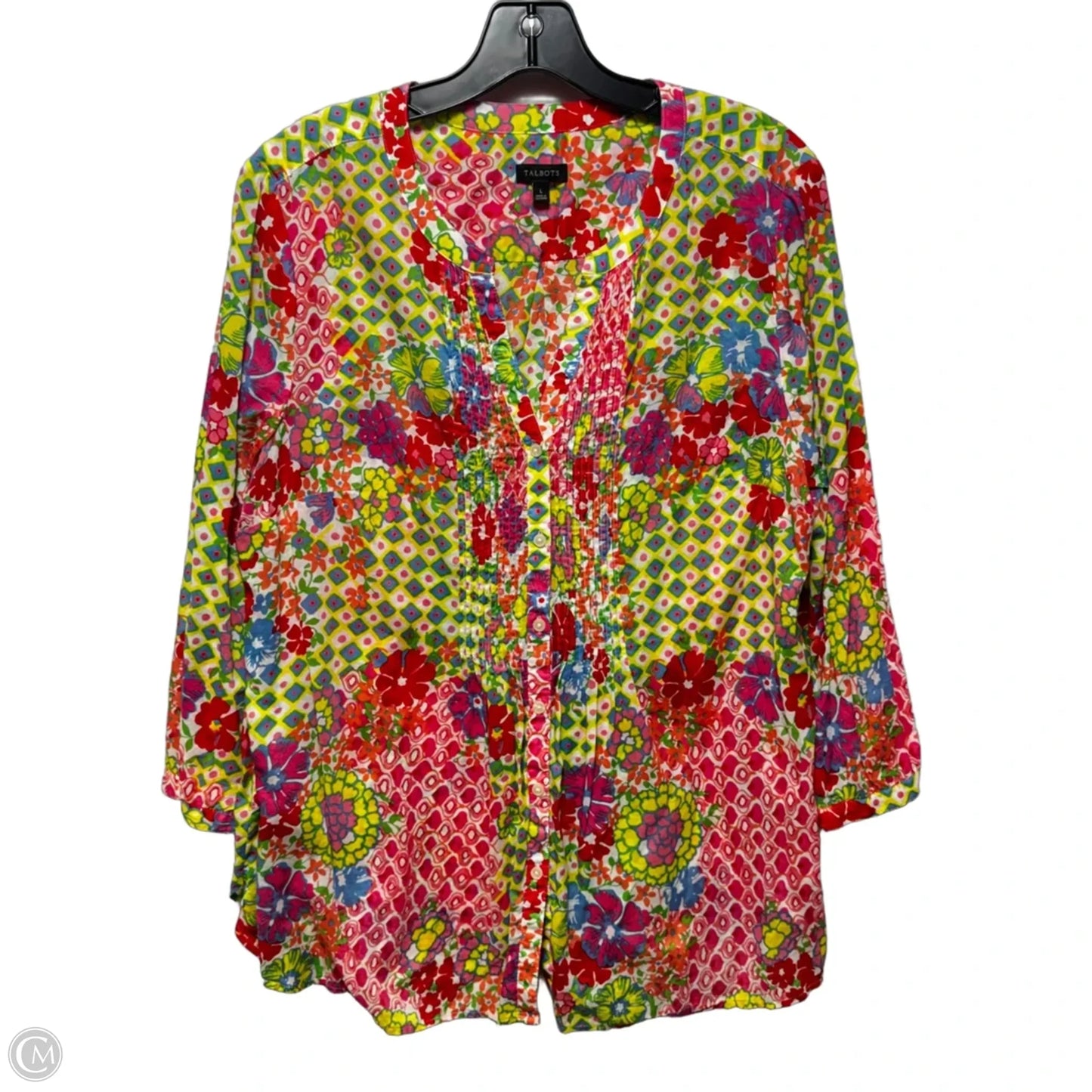 Top Long Sleeve By Talbots In Floral Print, Size: L