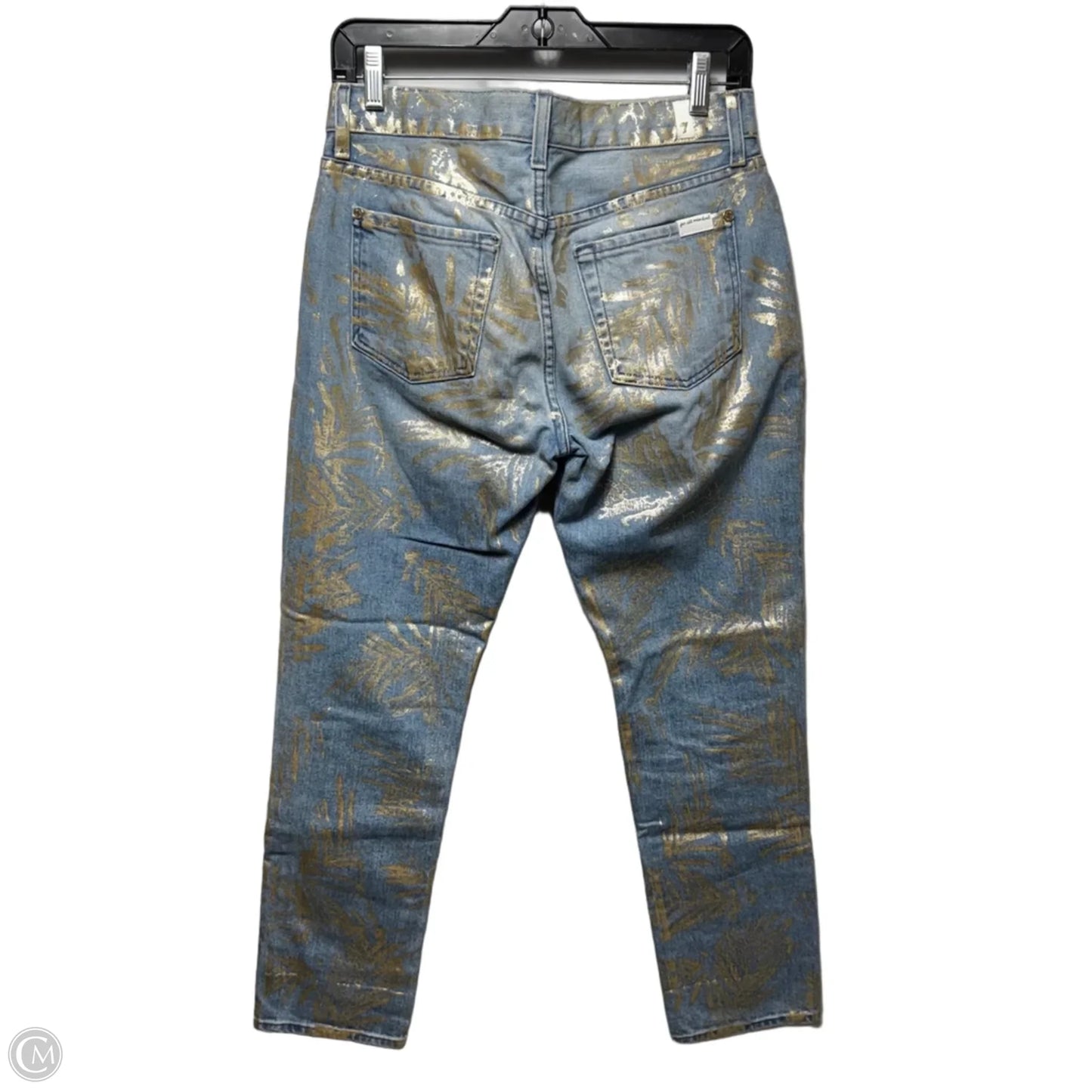 Metallic Printed Jeans Straight By 7 For All Mankind In Floral Print, Size: 2/26