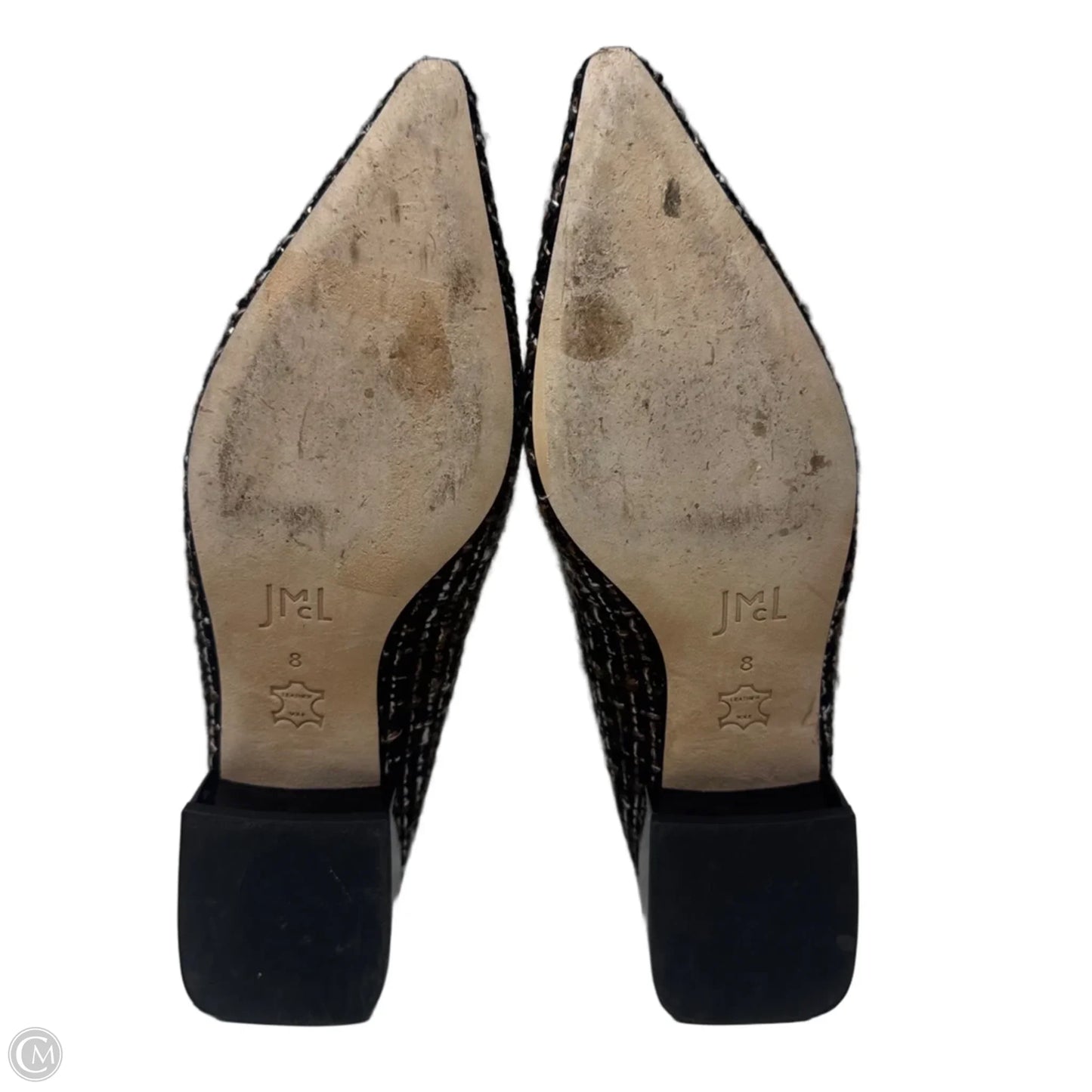 Tweed Block Heel Shoes By J Mclaughlin In Plaid Pattern, Size: 8