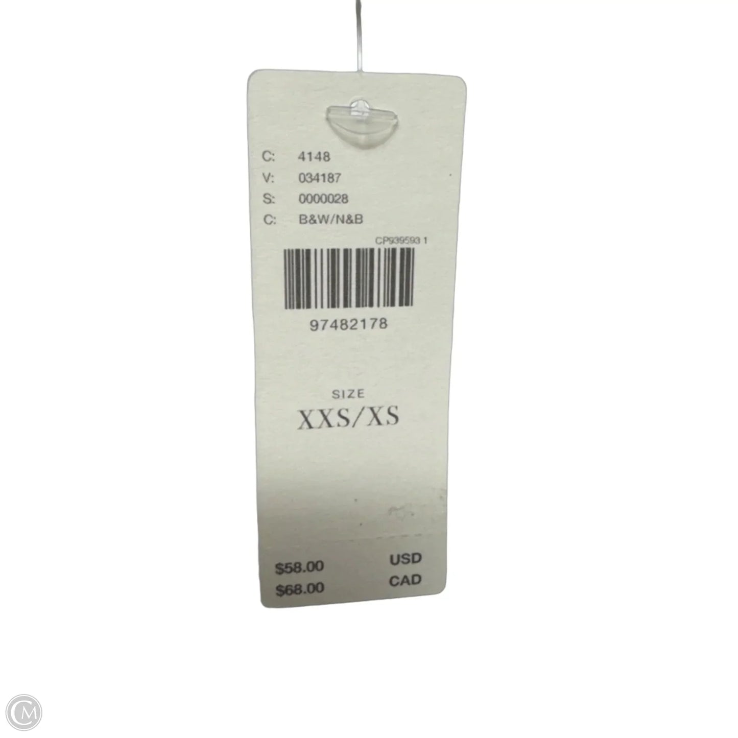 Top Sleeveless By Maeve In White and Black , Size: XXS/XS