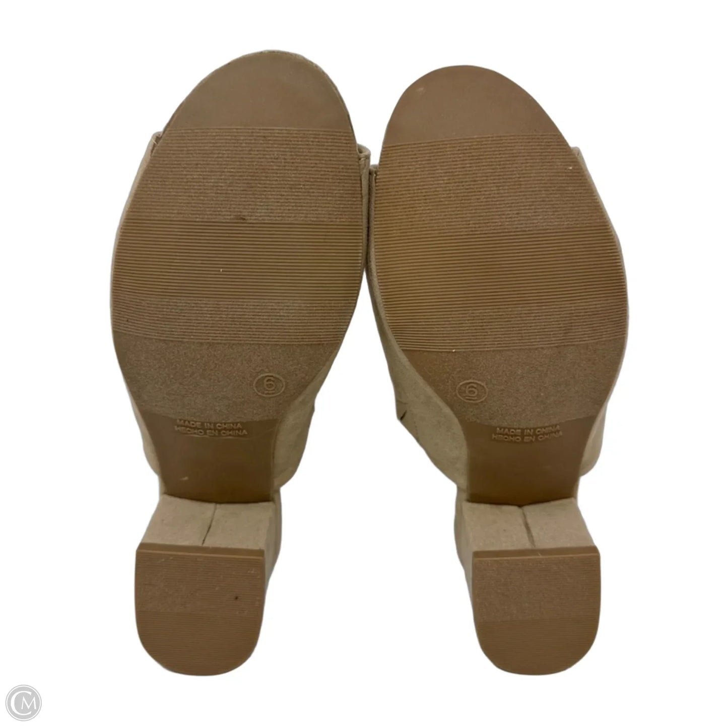 Faux Suede Shoes Heels Block By Gap In Tan, Size: 6