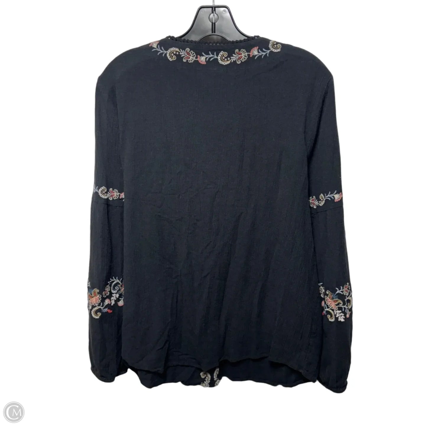 Top Long Sleeve By J. Jill In Floral Embroidery, Size: M