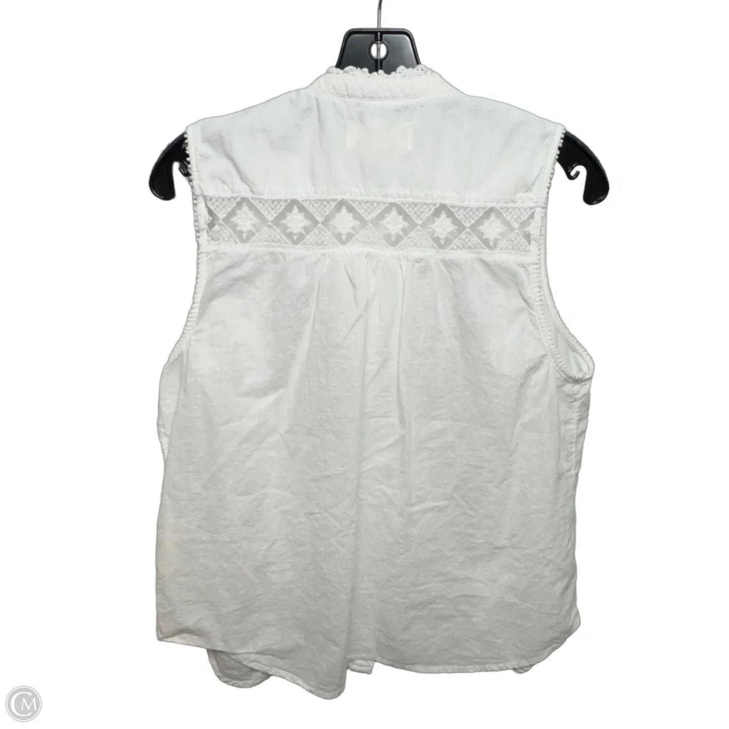 Top Sleeveless By Anthropologie In White, Size: L
