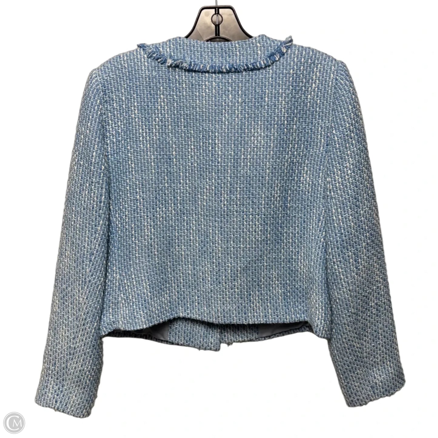 Tweed Cropped Blazer By Loft In Blue, Size: S
