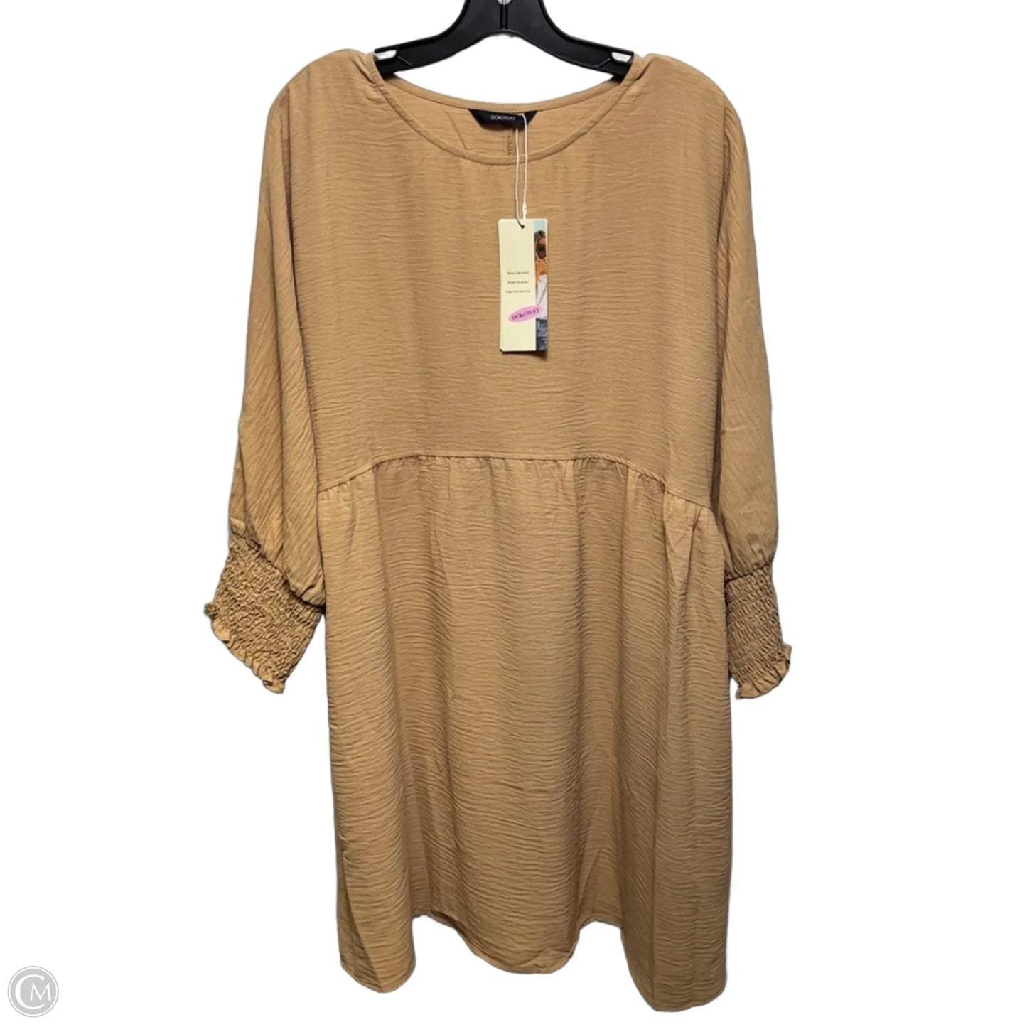 Dress Casual Midi By Dokotoo In Tan, Size: 2x