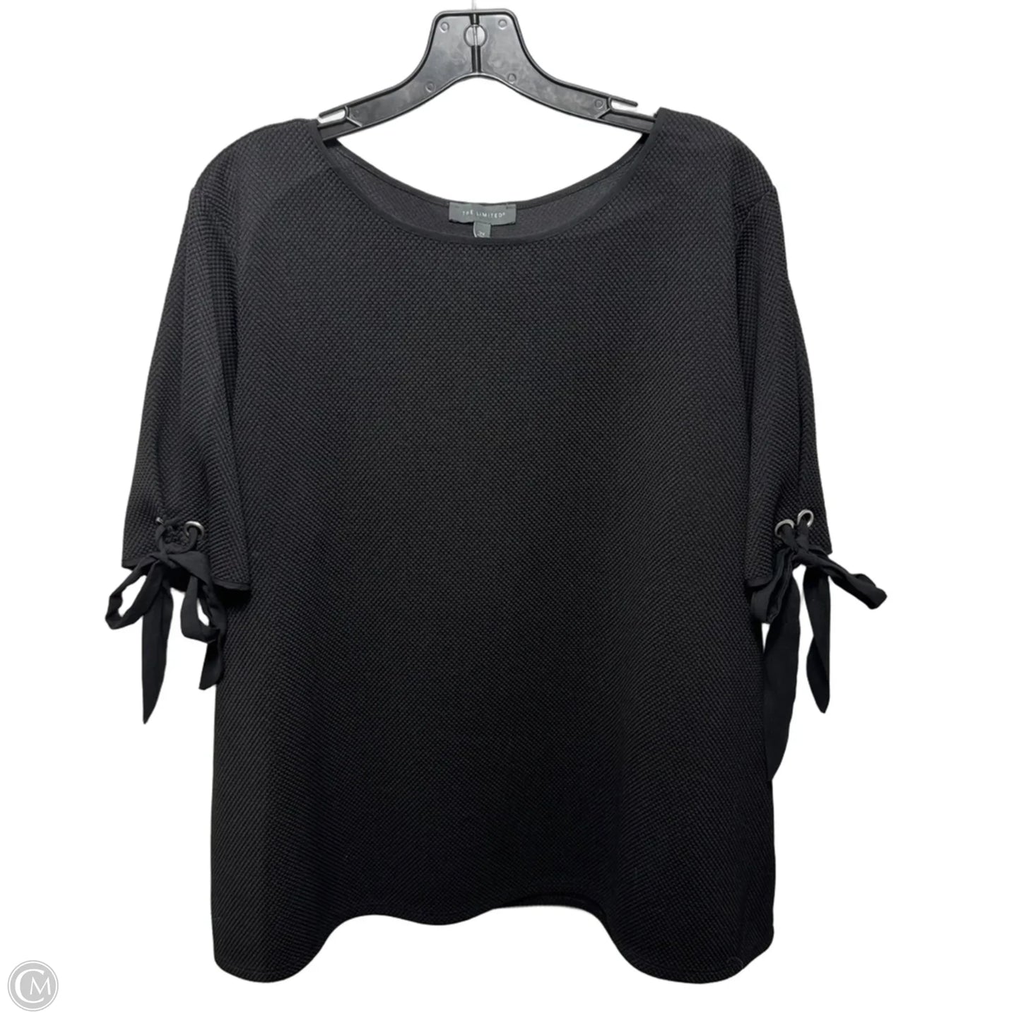 Textured Top Short Sleeve By Limited In Black, Size: 2x