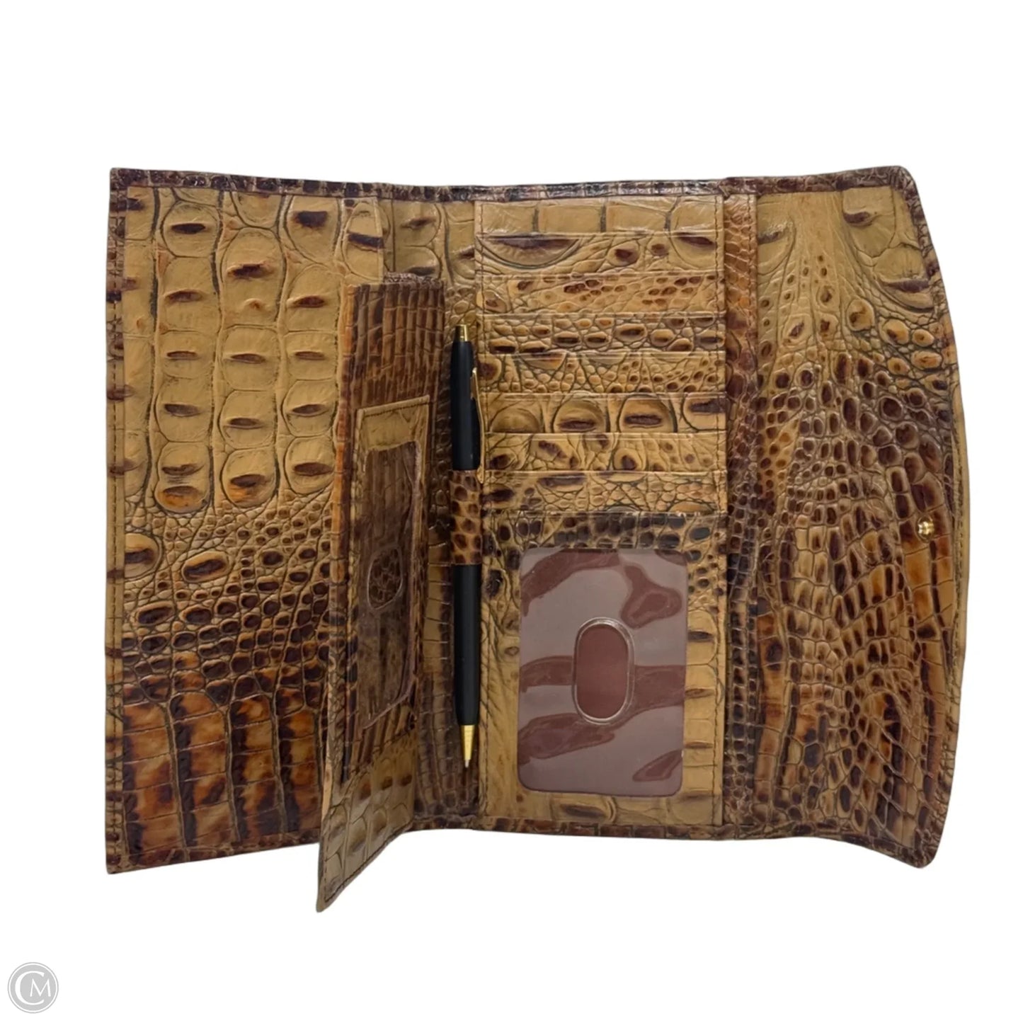 Vintage Checkbook Wallet Designer By Brahmin, Size: Large