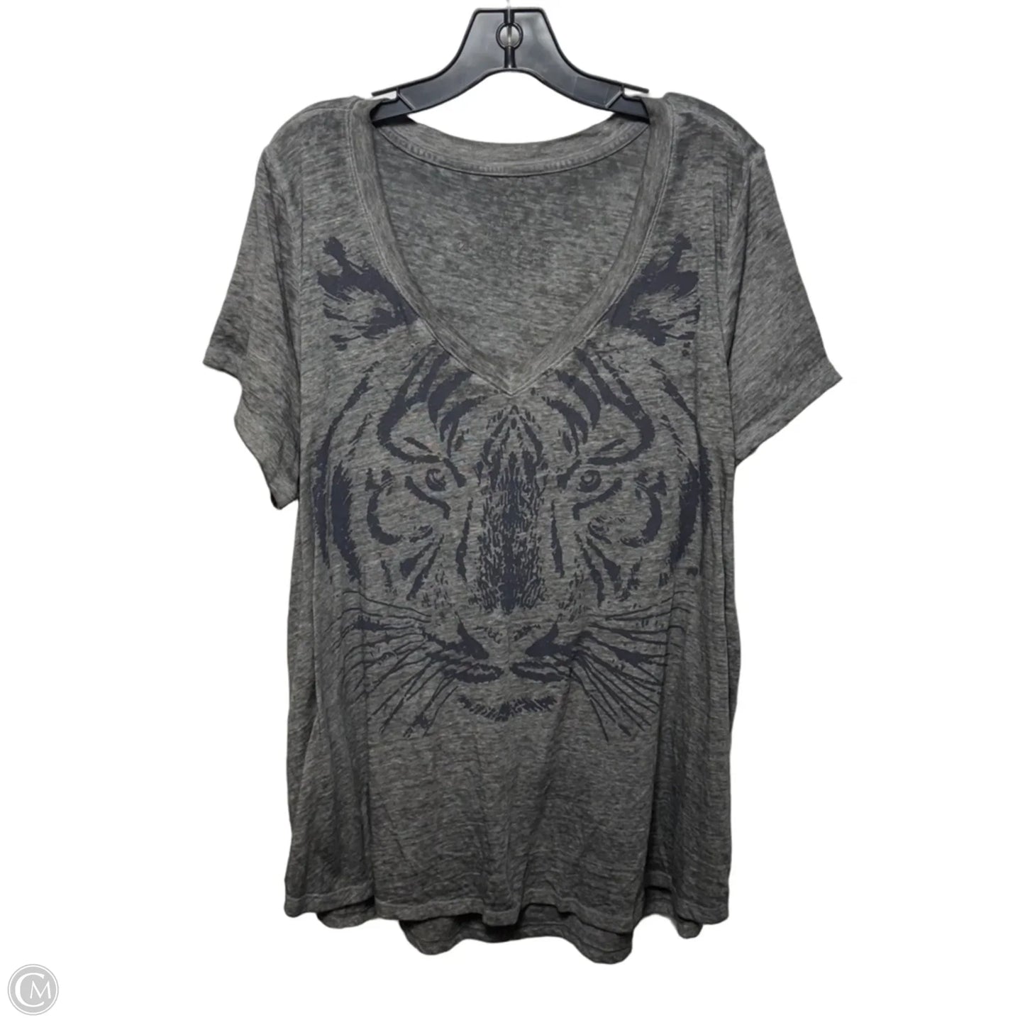 Tiger Top Short Sleeve By Torrid In Grey, Size: 3x