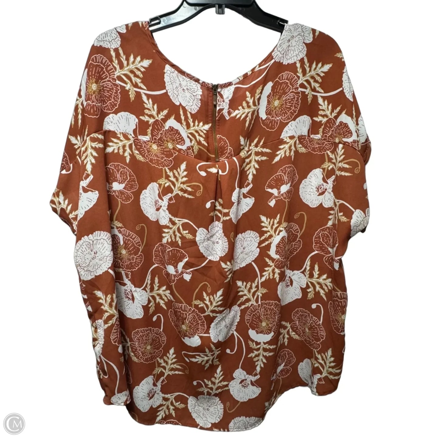 Top Short Sleeve By Maurices In Floral Print, Size: 2x