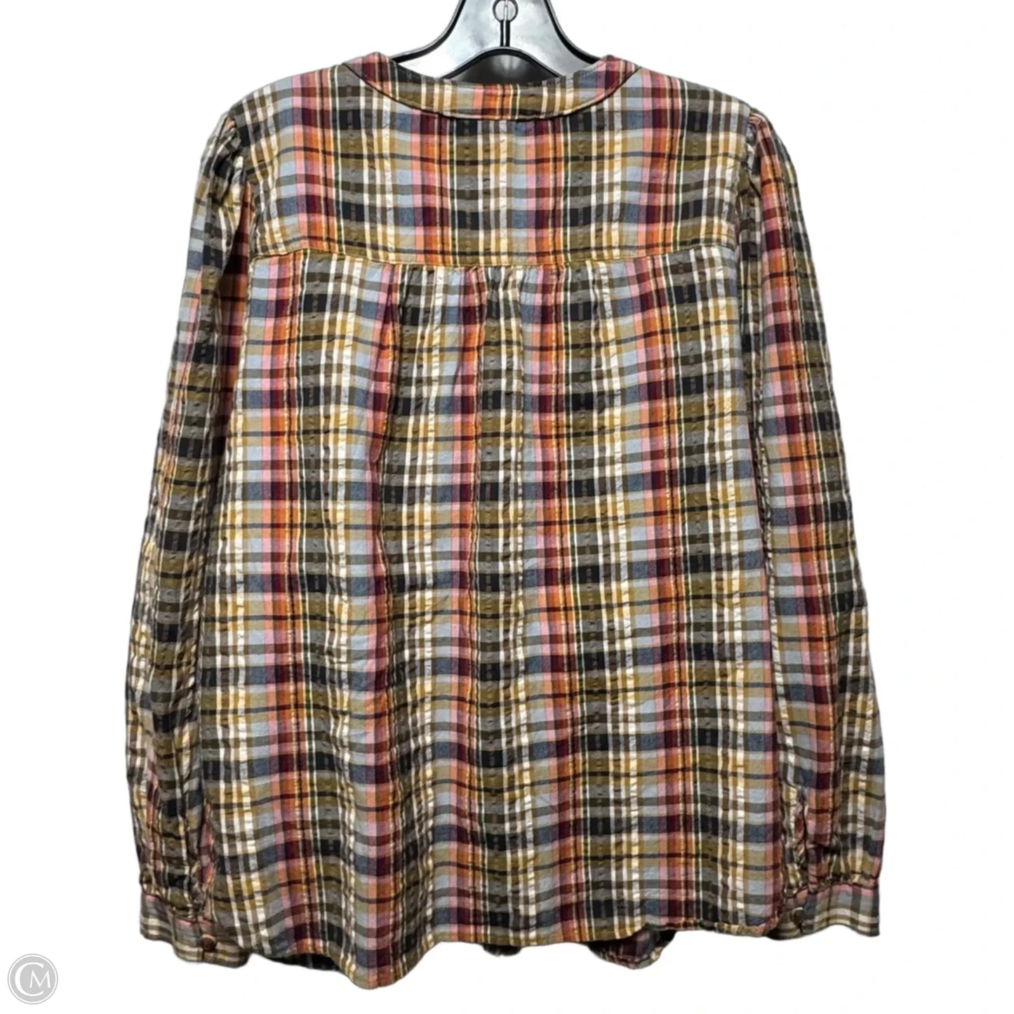 Top Long Sleeve By Pilcro In Plaid Pattern, Size: L
