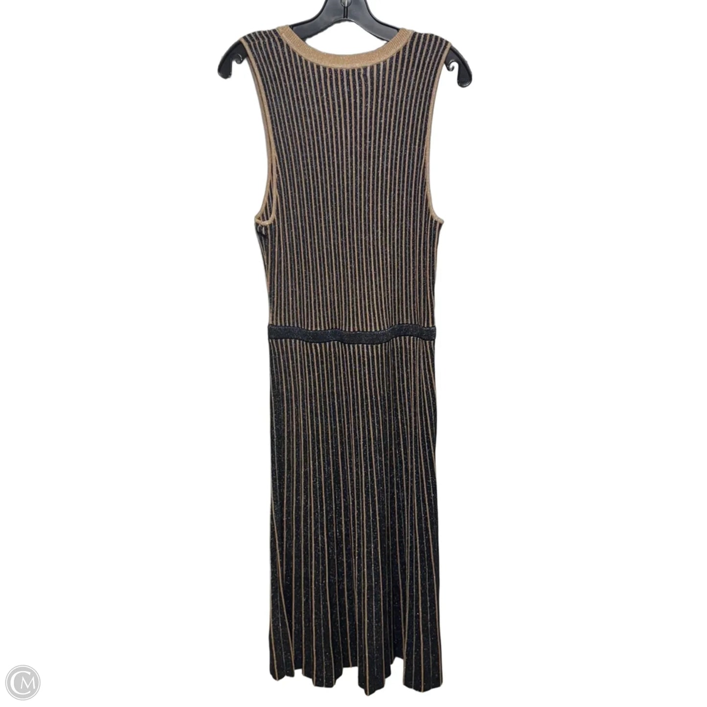 Metallic Knit Dress Casual Maxi By Banana Republic In Black & Gold, Size: Mp