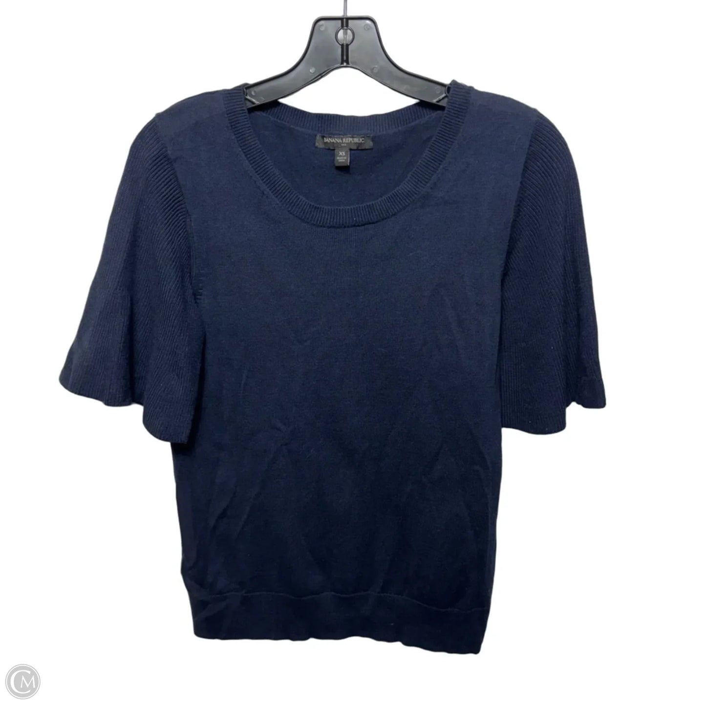 Top Short Sleeve By Banana Republic In Navy, Size: Xs