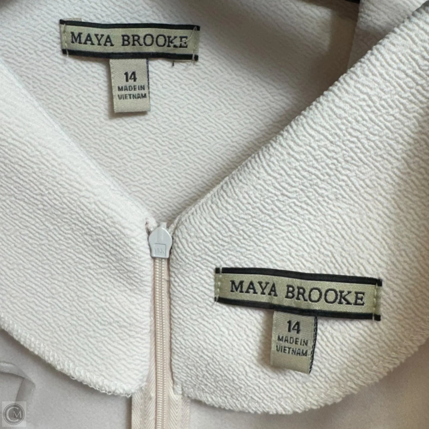 Lace Pearl Trim Dress & Cardigan Set 2pc By Maya Brooke In Cream, Size: 14