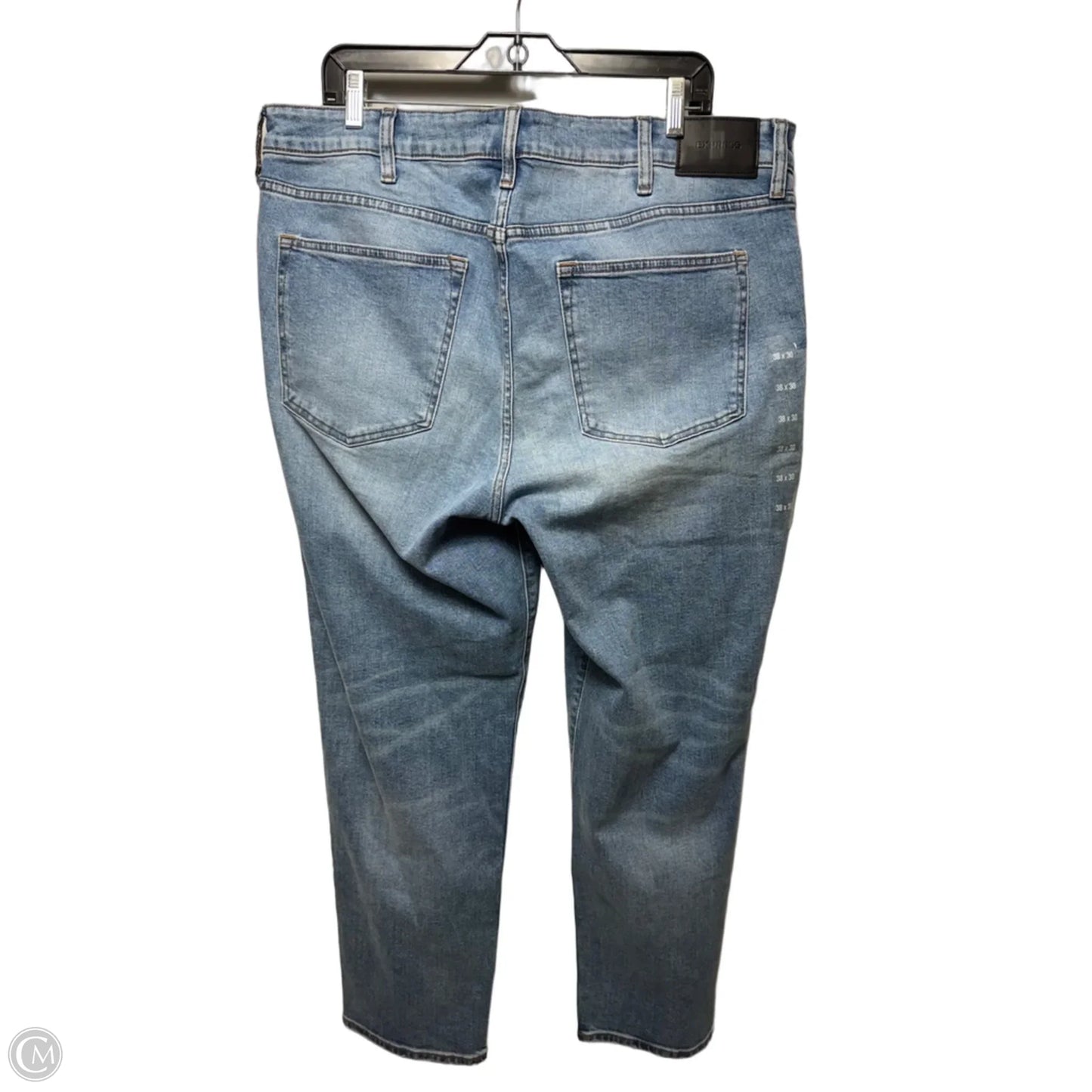 Jeans Straight By Express In Blue Denim, Size: 38 x 30