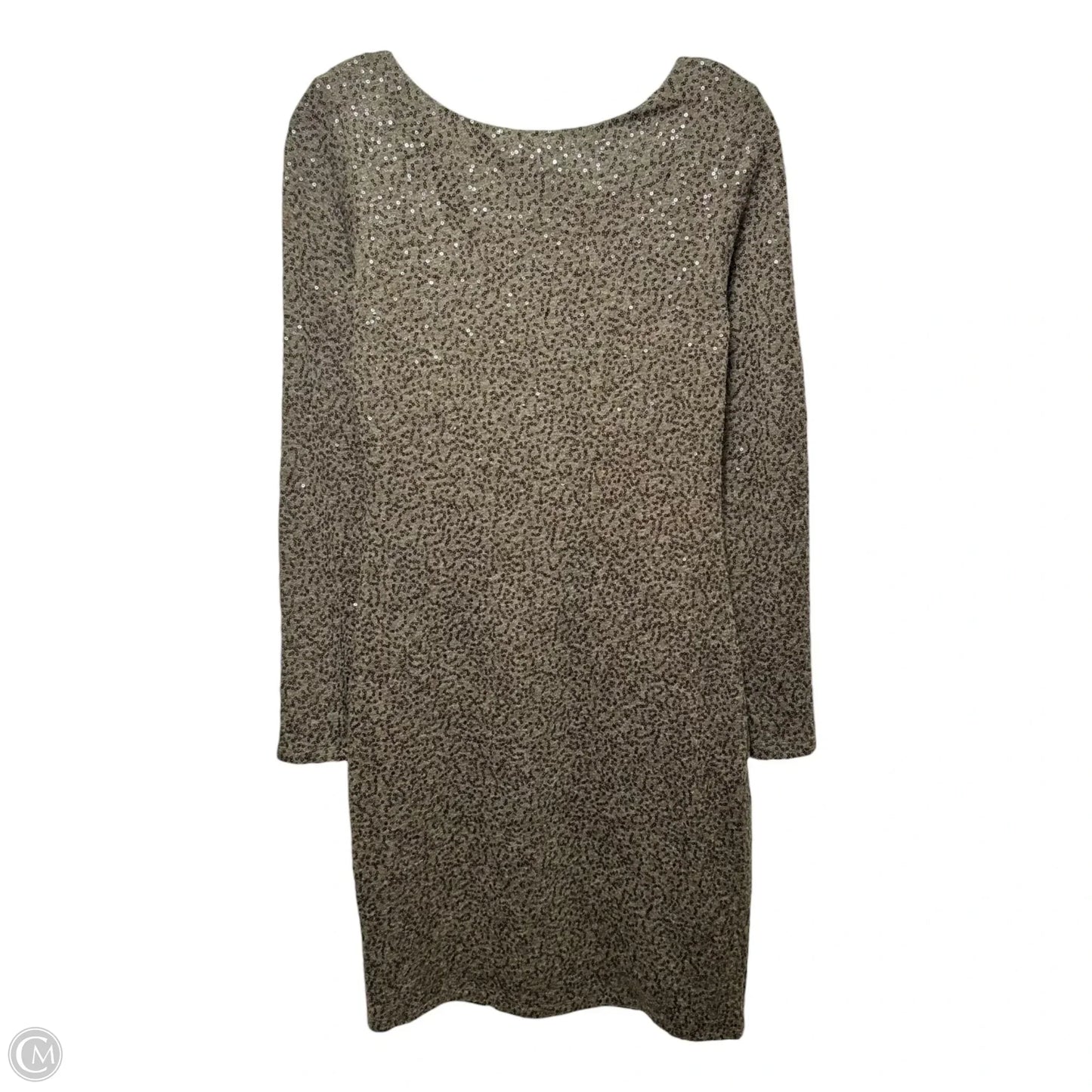 Sequin Embellished Mini Dress Designer By Alice + Olivia In Taupe, Size: M (estimated)