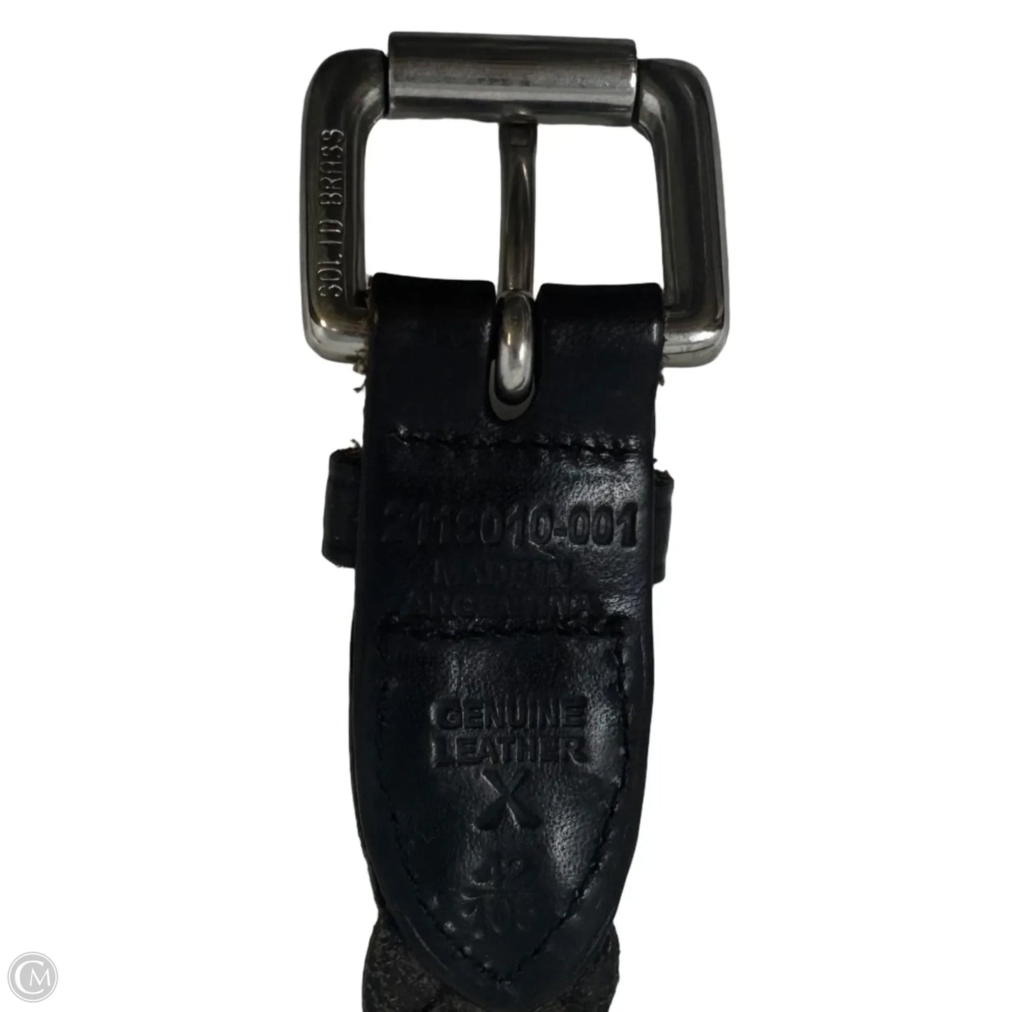 Brass Buckle Braided Belt Leather By Polo Ralph Lauren, Size: Large/42