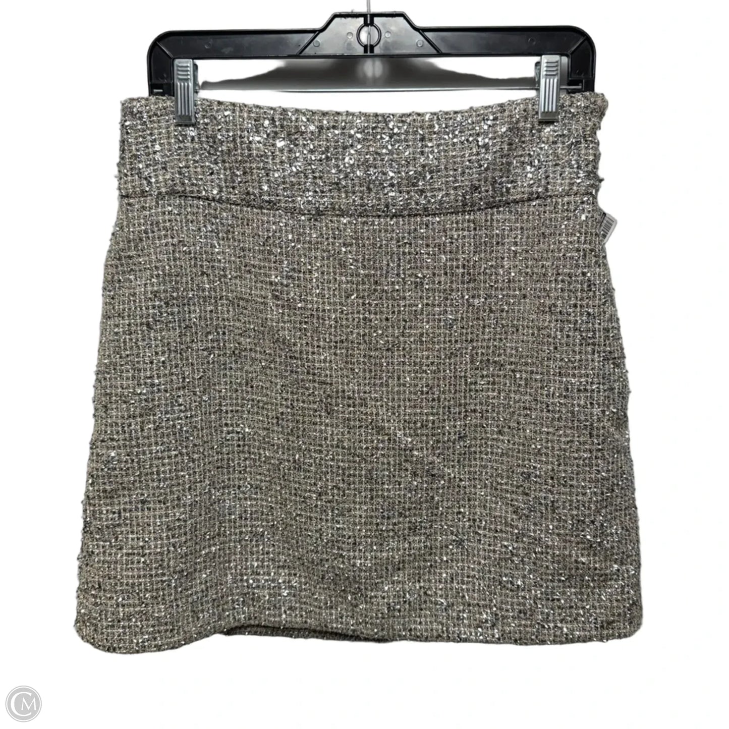 Metallic Skirt Mini & Short By Banana Republic In Silver, Size: 8