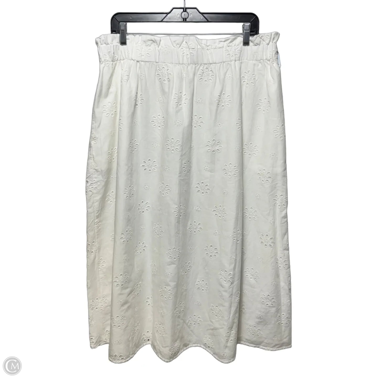 Eyelet Skirt Midi By Universal Thread In White, Size: L