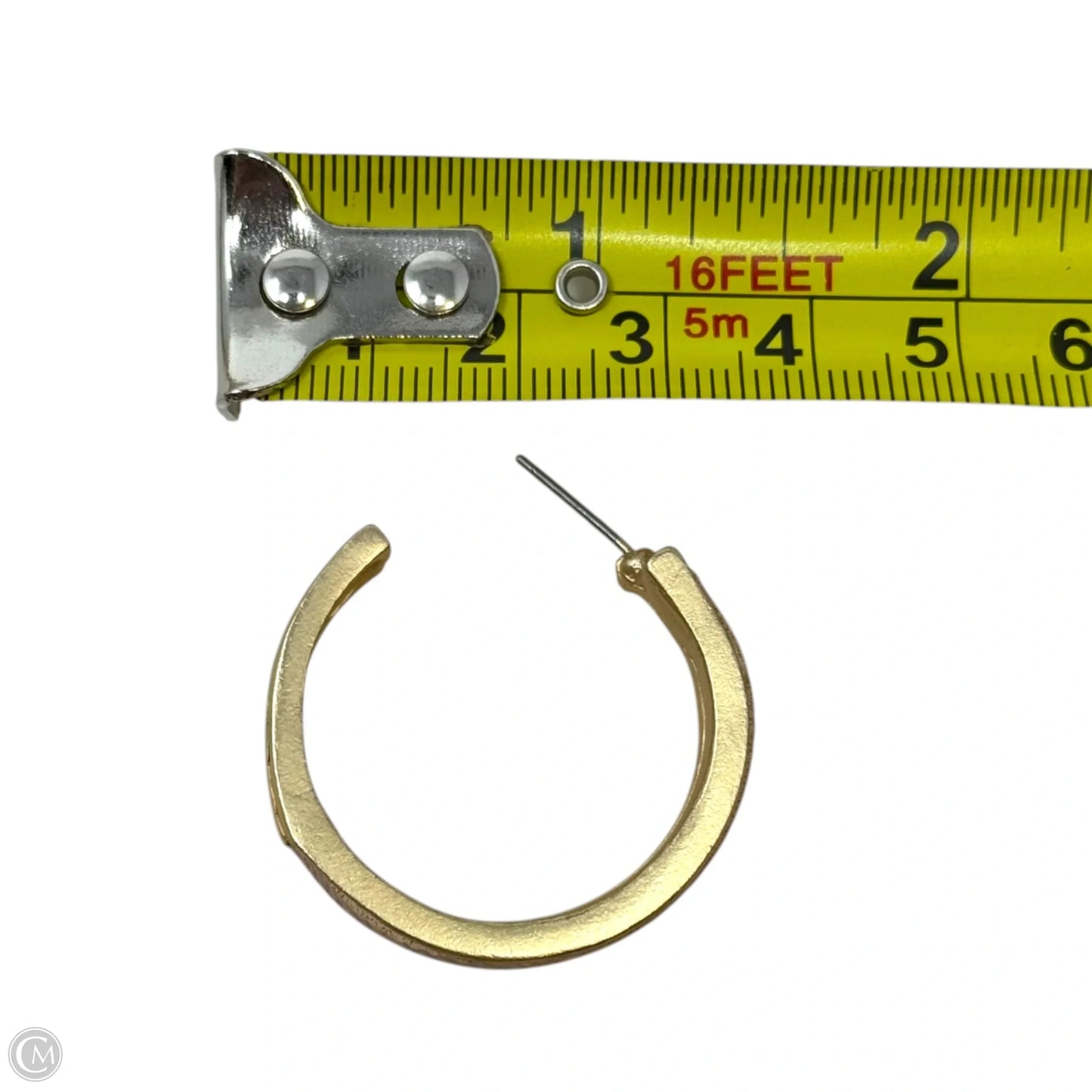 Pink Leather & Gold Tone Hoop Earrings