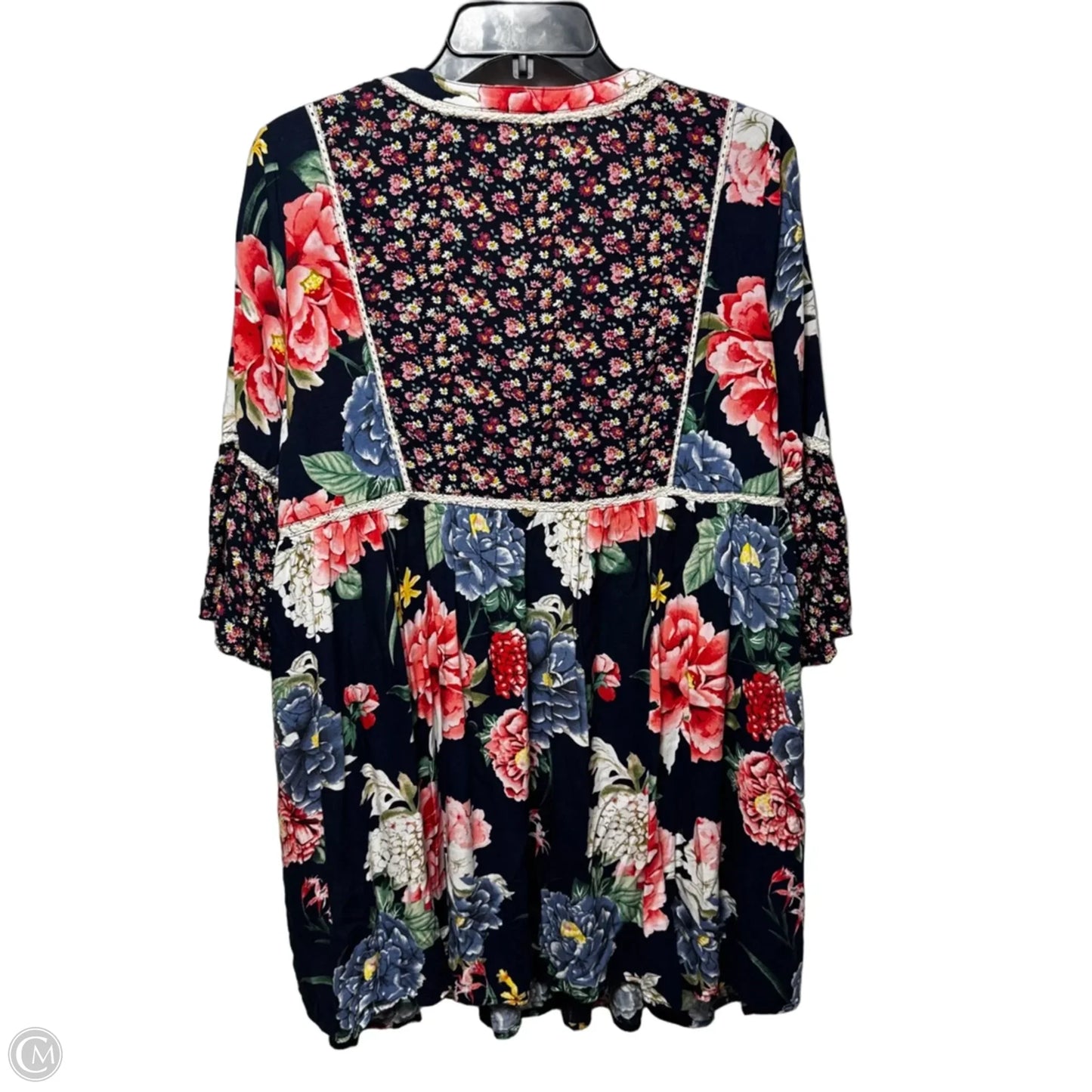 Tunic 3/4 Sleeve By Umgee In Floral Print, Size: L