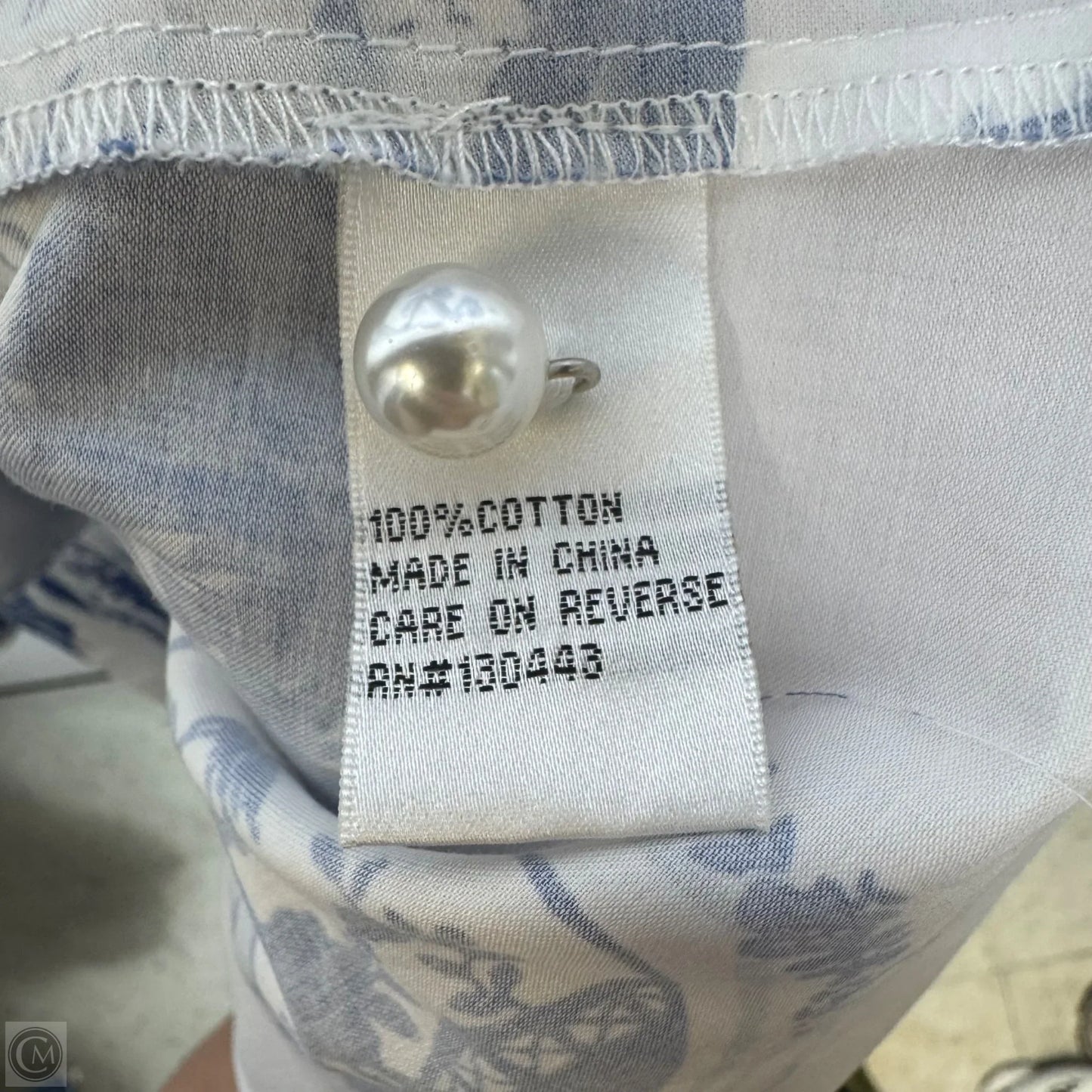 Top Long Sleeve By Patty Kim In Blue & White, Size: Xl