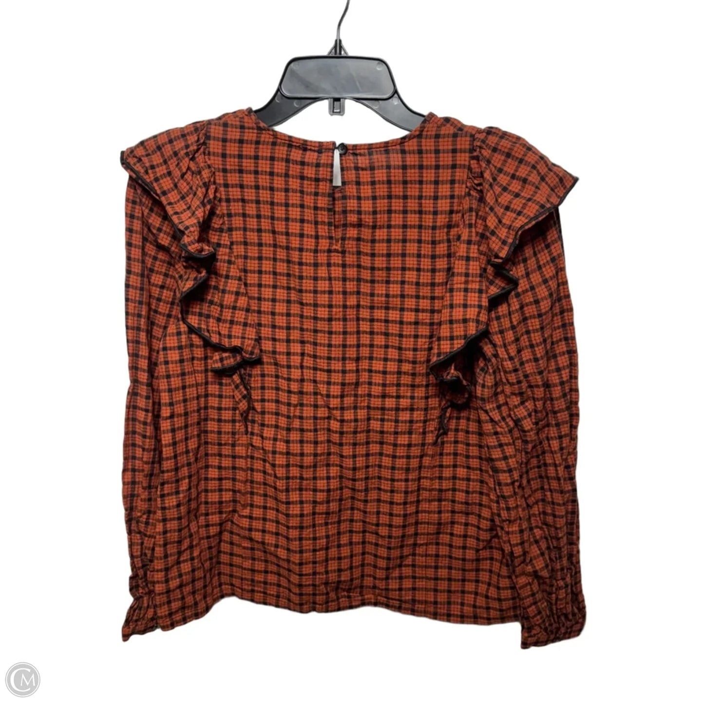 Top Long Sleeve By Madewell In Plaid Pattern, Size: Xs