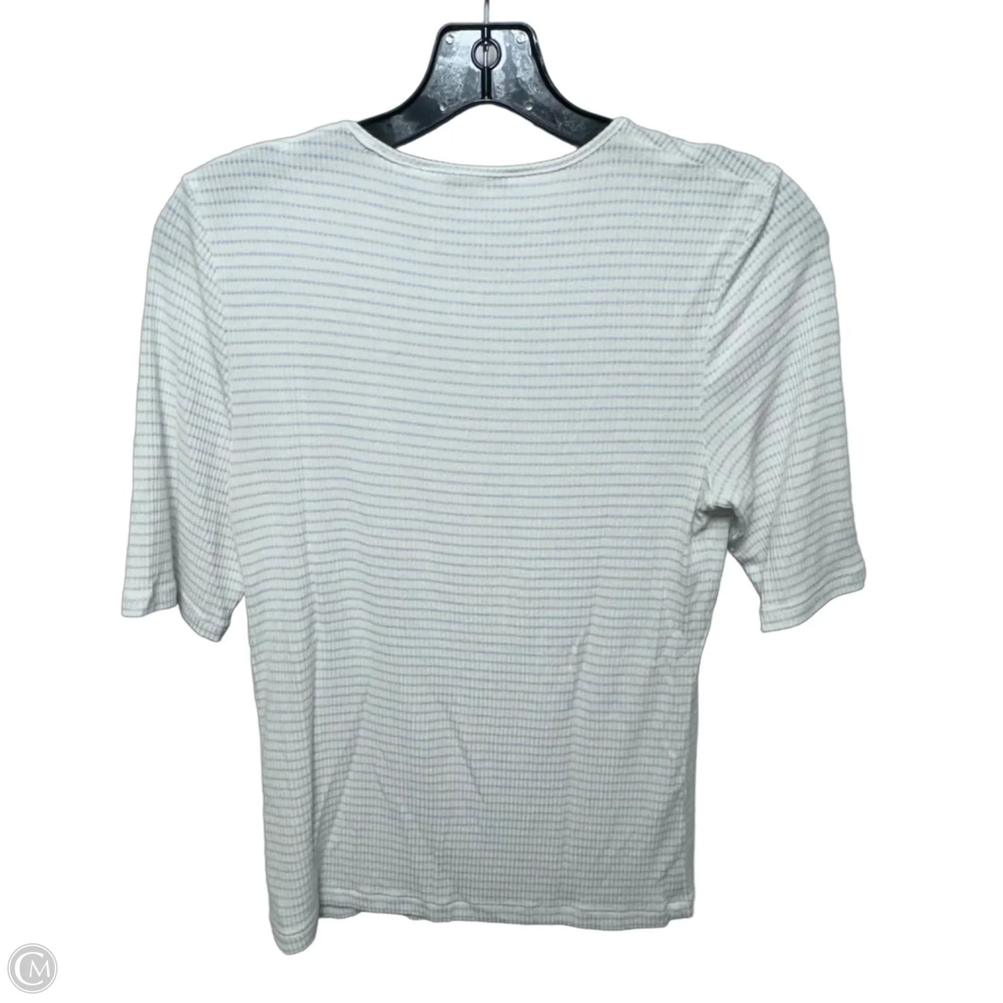 Top Short Sleeve By Vince In Blue & White, Size: M