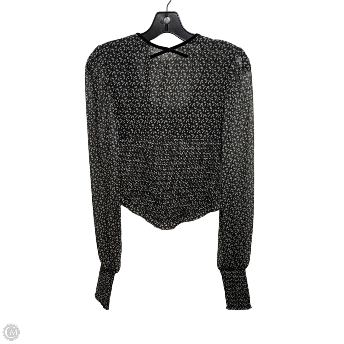 Top Long Sleeve By Free People In Black & Cream, Size: M