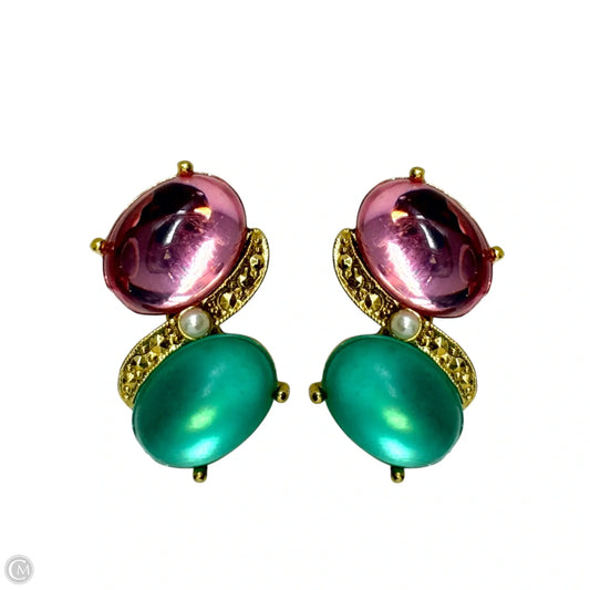 Iridescent Pink & Turquoise Drop Earrings By Two Sisters