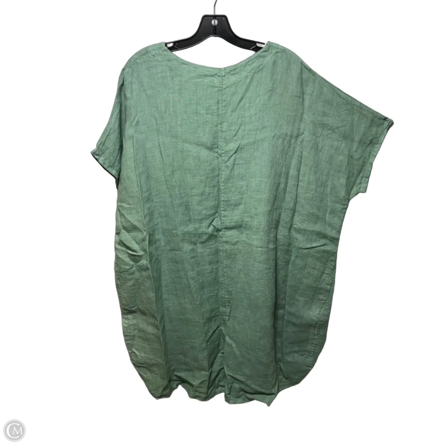 Linen Dress Casual Short By colette In Green, Size: Osfm