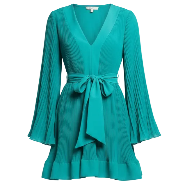 Liv Pleated Dress Designer By Milly In Aqua, Size: 4