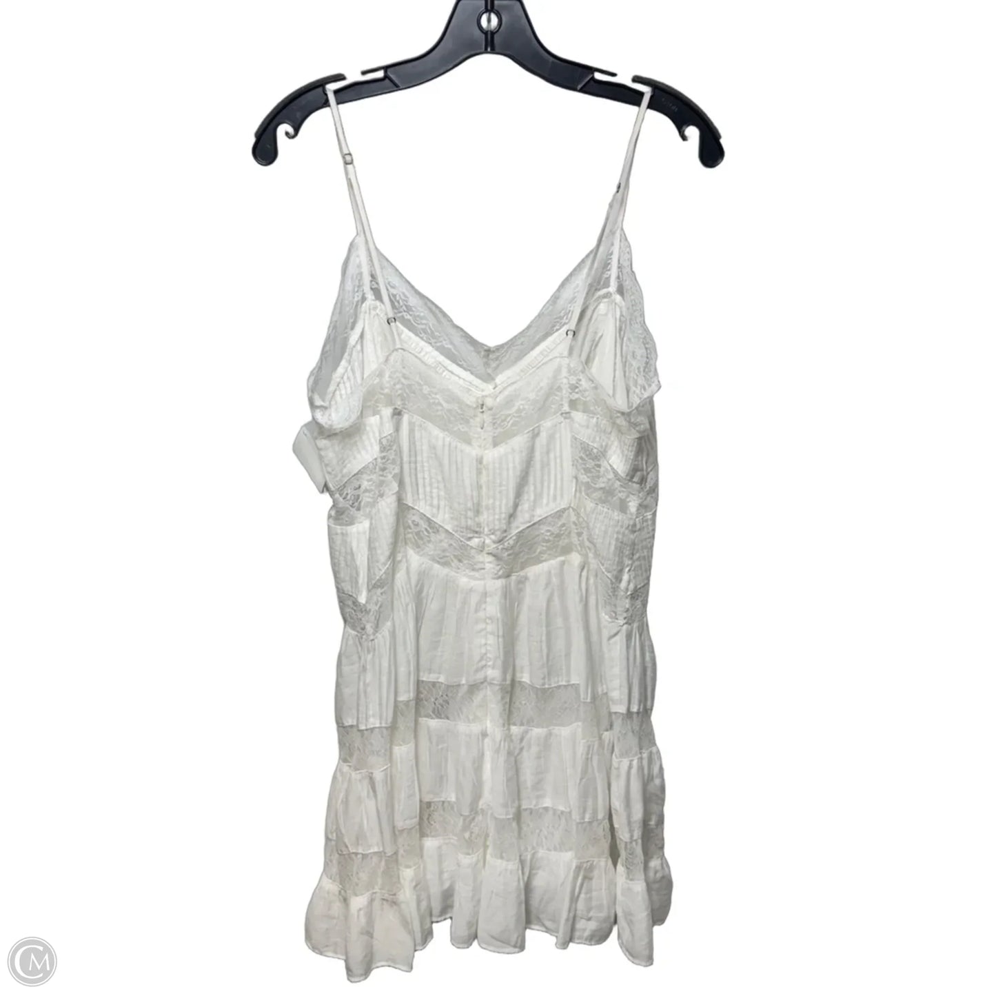 Lace Trim Mini Dress By Free People In White, Size: L
