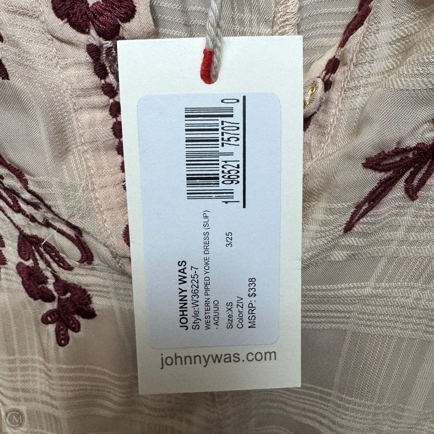 WESTERN PIPED YOKE DRESS By Johnny Was In Tan, Size: XS