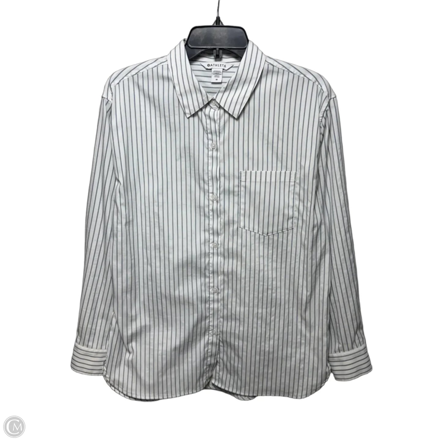 Top Long Sleeve By Athleta In Striped Pattern, Size: M