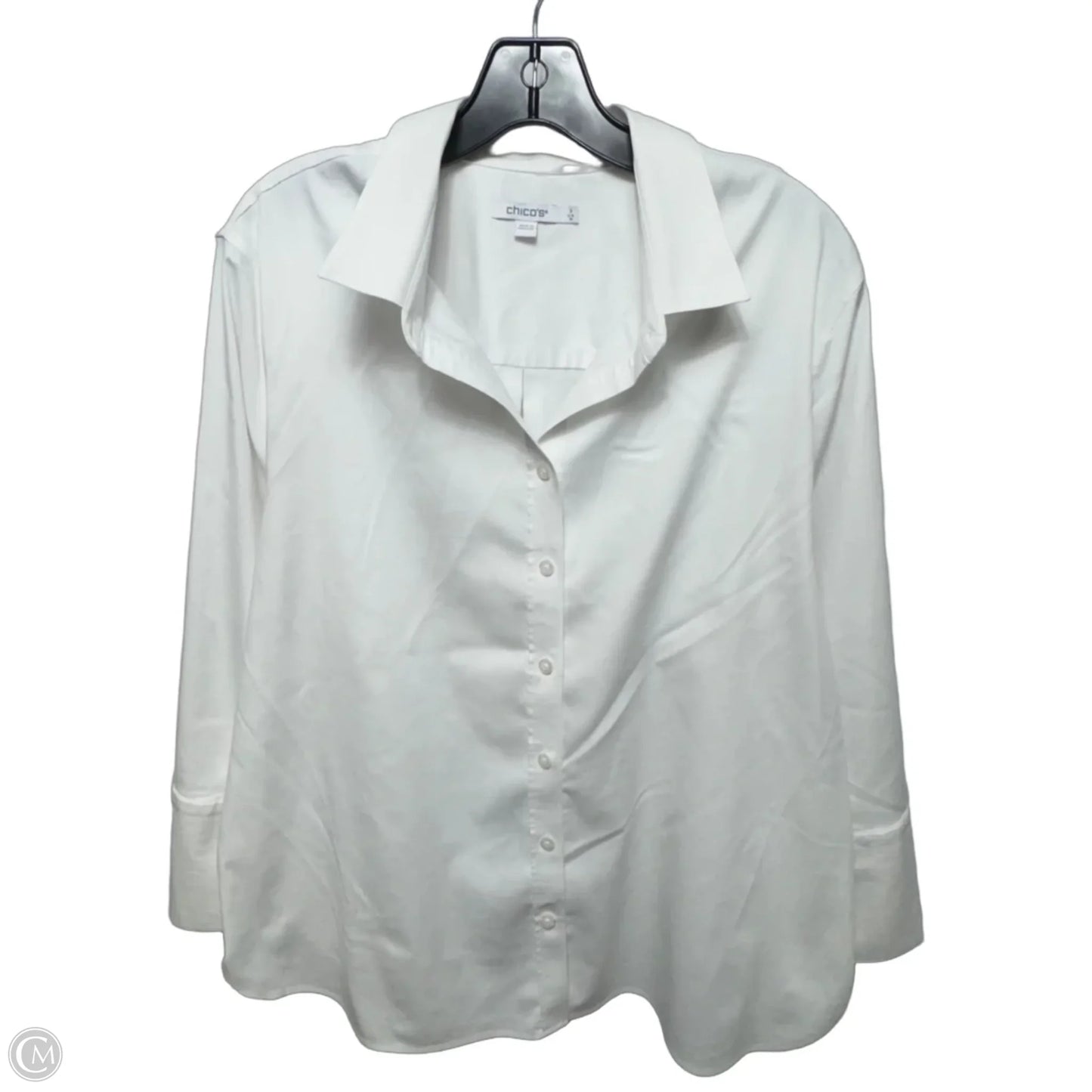 Top Long Sleeve By Chicos In White, Size: 16