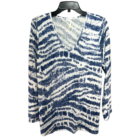 Batik Stripe Sweater Slub Top By Belle by Kim Gravel  Size: L