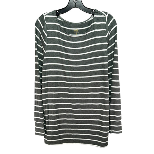 Heathered Brushed Knit Striped Top By Belle by Kim Gravel  Size: L