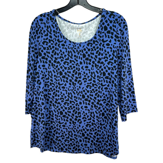 TripleLuxe Knit 3/4 Sleeve Animal Shirt By Belle by Kim Gravel Size: M