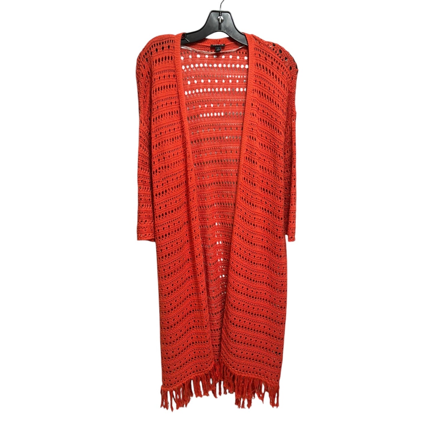 Drop Shoulder Kimono - Pointelle Orange By Torrid In Orange, Size: 1x