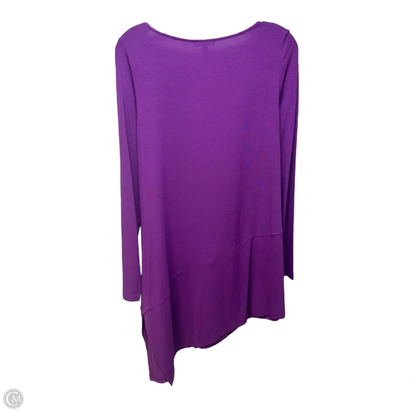 Asymmetrical Hem Top Long Sleeve By Eileen Fisher In Purple, Size: M