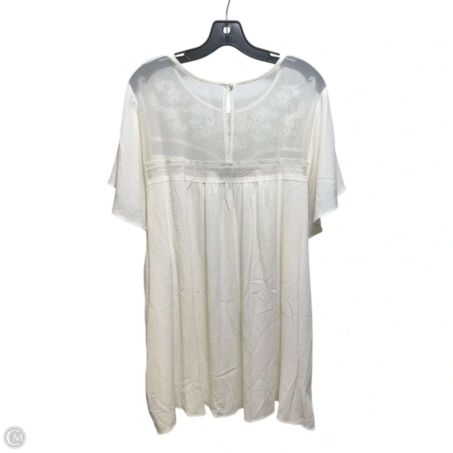 Crinkle Gauze Lace Blouse By Torrid In Cream, Size: 5