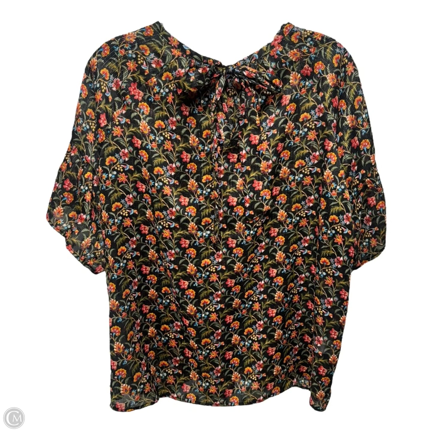 Top Short Sleeve By Loft In Floral Print, Size: M