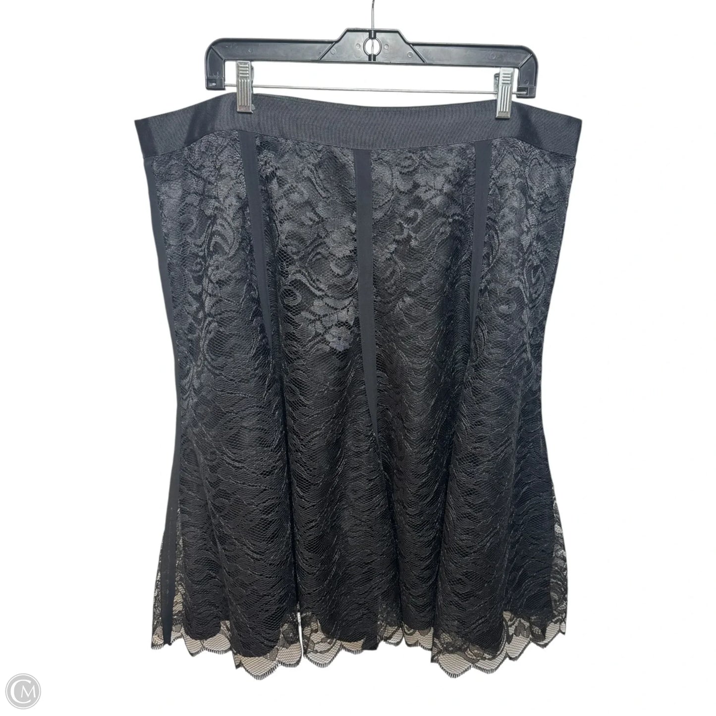 Lace Skirt Midi By Apostrophe In Black, Size: 18