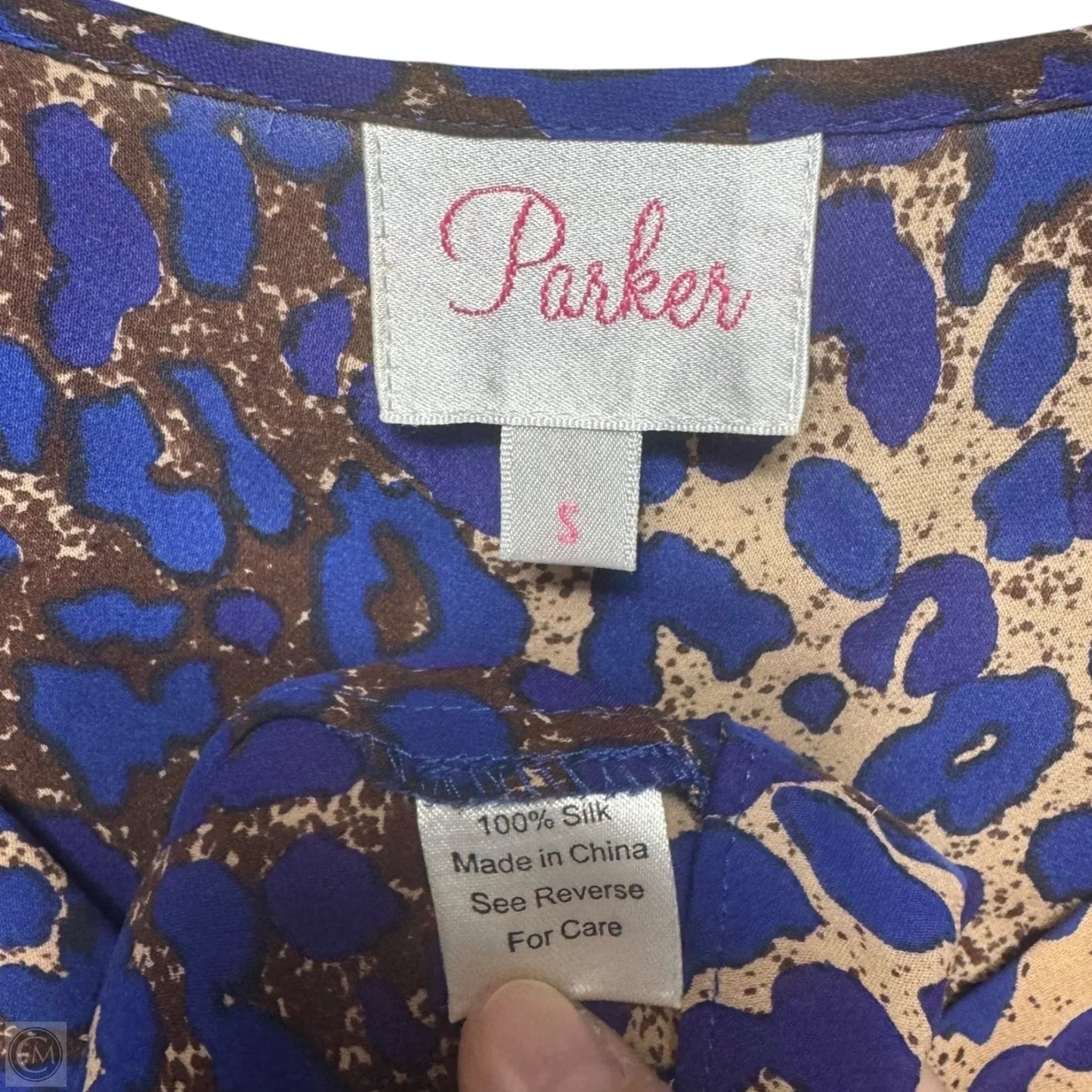 Silk Peplum Blouse 3/4 Sleeve By Parker In Animal Print, Size: S