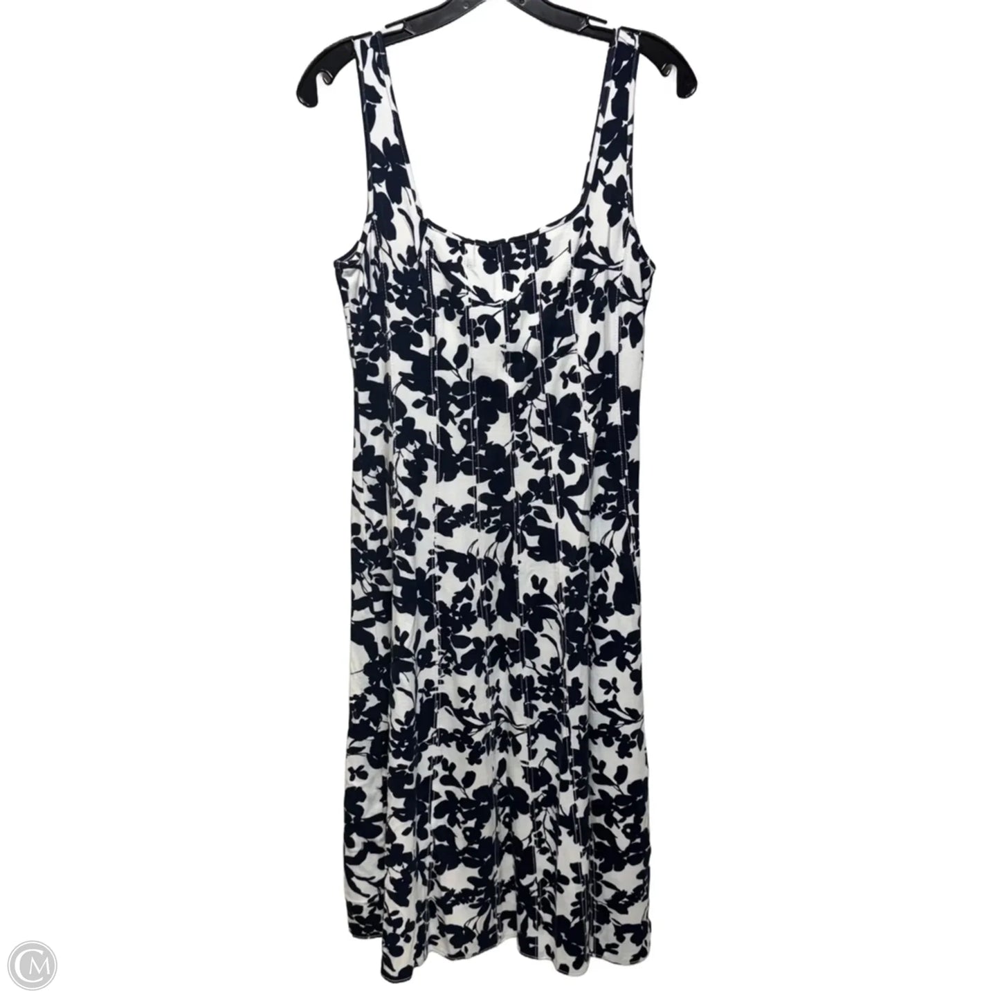 Dress Casual Midi By Loft In Navy & White, Size: 6