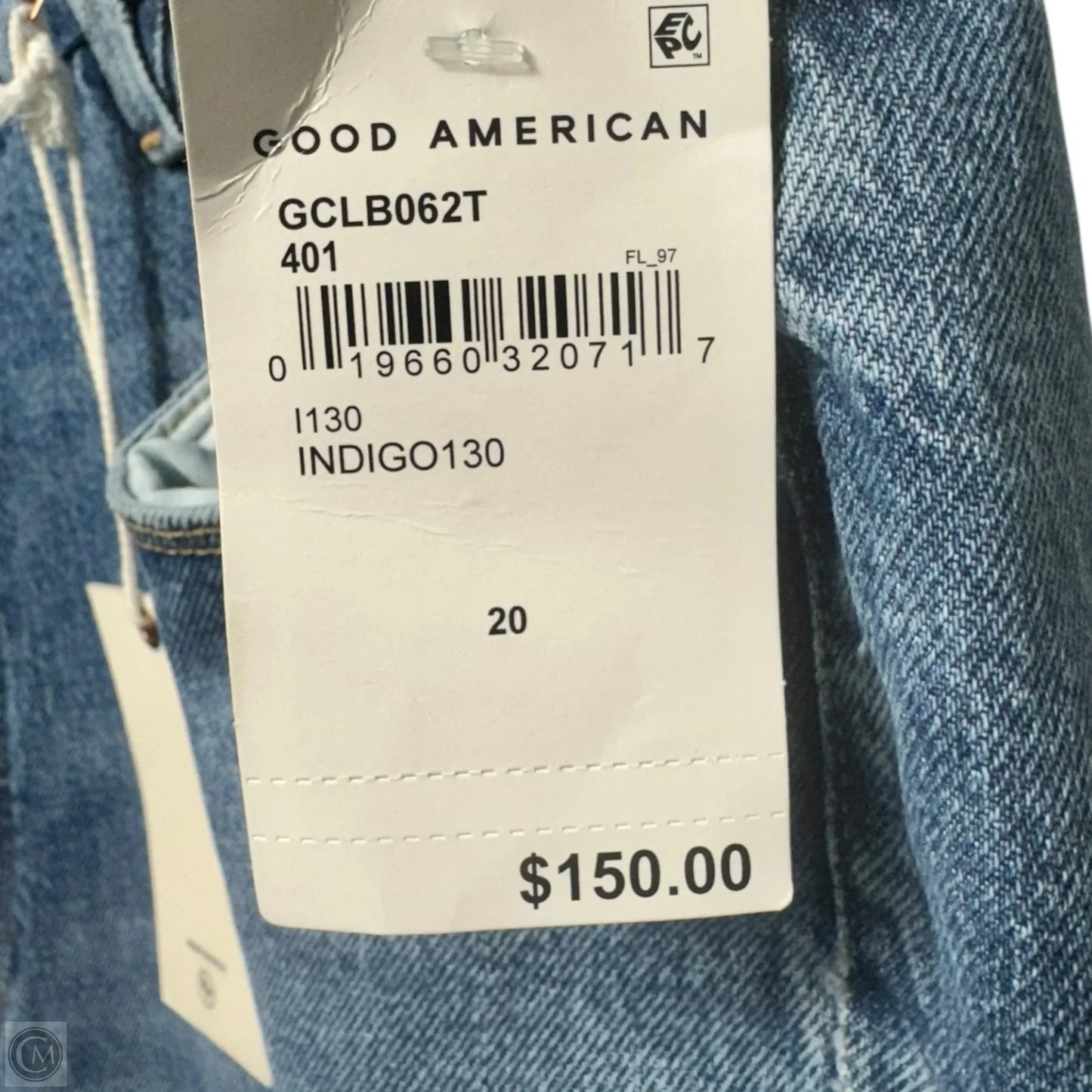 Jeans Straight By Good American In Blue Denim, Size: 20