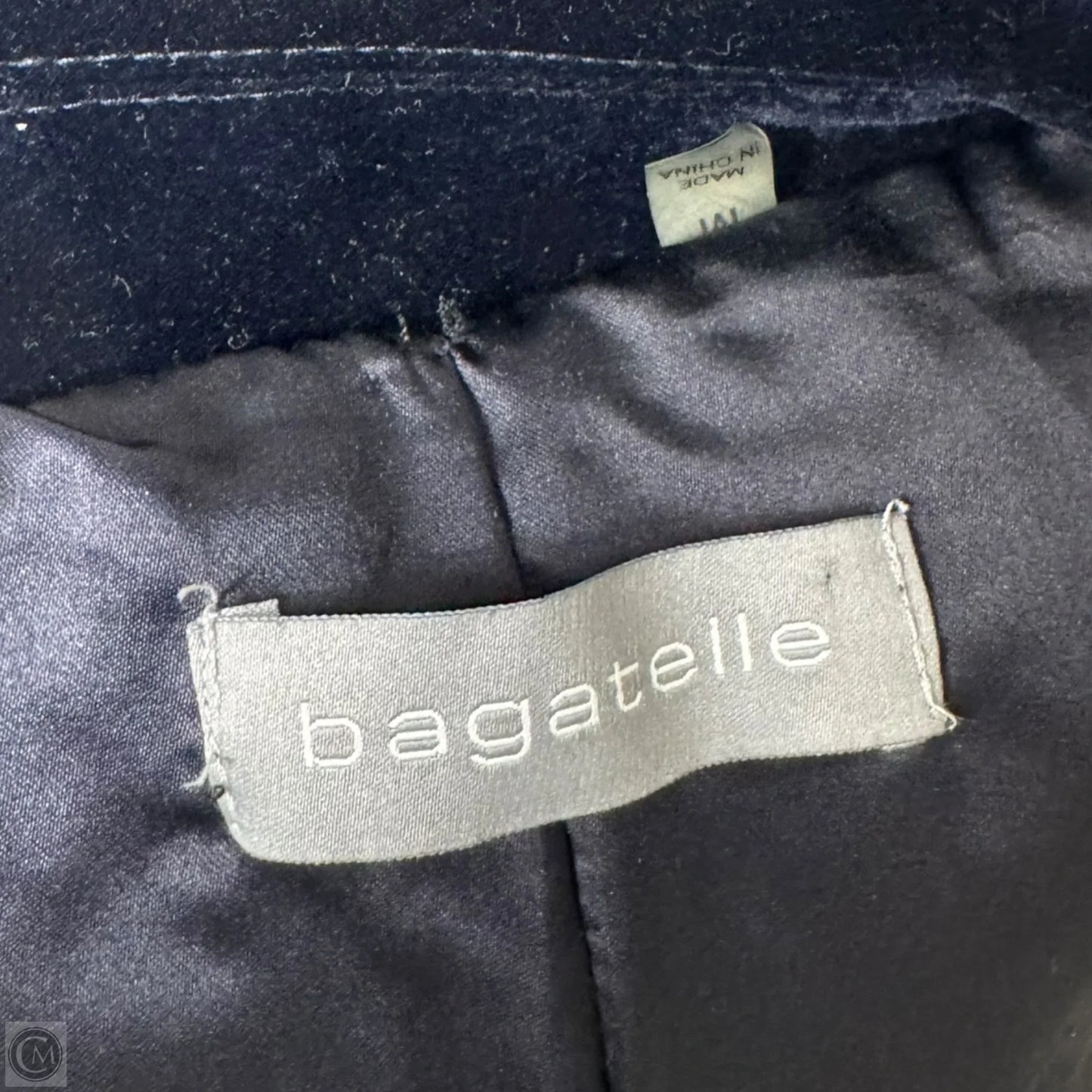 Velvet Quilted Jacket Moto By Bagatelle In Navy, Size: M